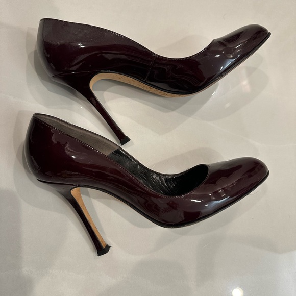 Brian Atwood Patent Leather Burgundy Pumps - Picture 3 of 8